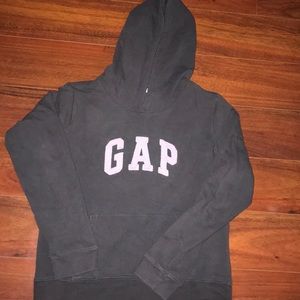 GAP girls dark grey hoodie with purple letters